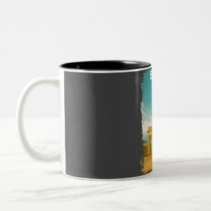 Taza Bicolor Berlin Alemania Brandenburg Gate Vintage Travel Po