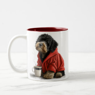 Taza Bicolor Bernedoodle, Labradoodle, Goldendoodle coffee mug