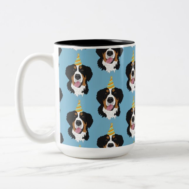 Taza Bicolor Bernese Mountain Dog Birthday (Izquierda)
