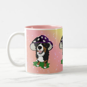 Taza Bicolor Bernese Mountain Dog Mushroom Cap