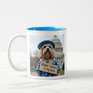 Taza Bicolor Bernie Sanders Es Mi Héroe