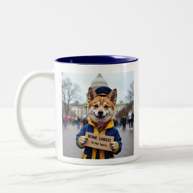 Taza Bicolor Bernie Sanders Es Mi Héroe (Izquierda)