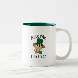 Taza Bicolor ¡Bésame, soy irlandés! Mono
