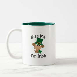 Taza Bicolor ¡Bésame, soy irlandés! Mono