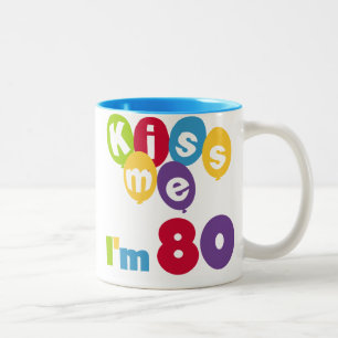 Taza Bicolor Bésame Tengo 80 camisetas y regalos de cumpleaños