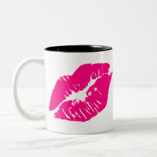 Taza Bicolor Besar los labios rosados