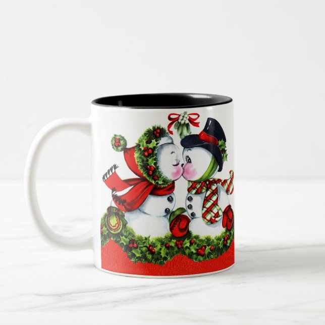 Taza Bicolor Besar pares del muñeco de nieve (Izquierda)
