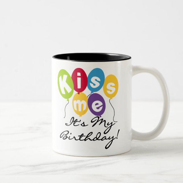 Taza Bicolor Béseme cumpleaños (Derecha)