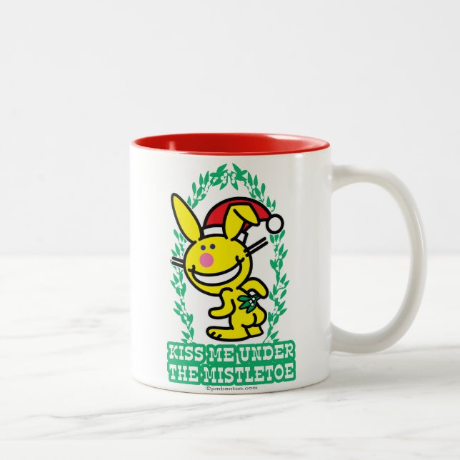 Taza Bicolor Béseme debajo del muérdago (Derecha)