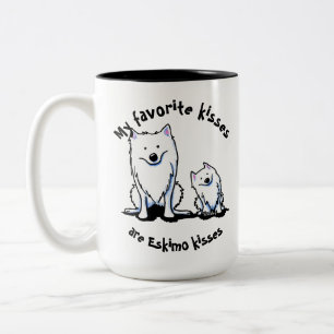 Taza Bicolor Besos americanos del esquimal de KiniArt