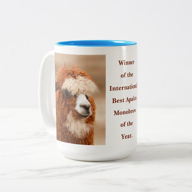 Taza Bicolor Best Alpaca Monobrow (Anverso izquierdo)