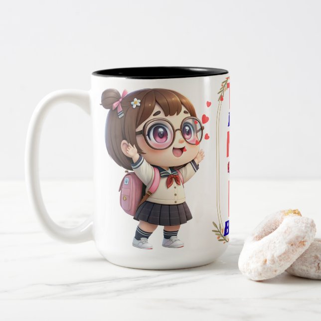 Taza Bicolor Best friend ever mug wrap.  (Con donut)