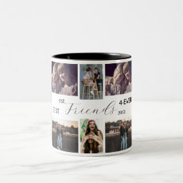 Taza Bicolor Best Friends 4-Ever – 8 Photo Collage Mug + Year