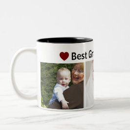 Taza Bicolor Best Grandma Ever 3Photo Collage Custom