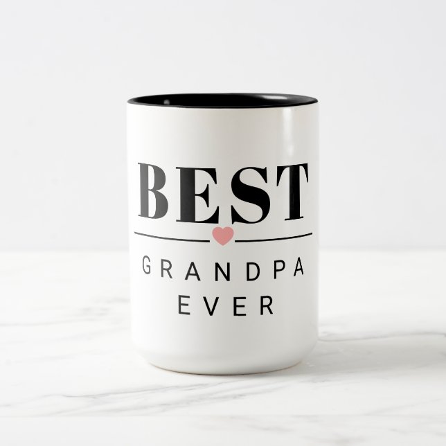 Taza Bicolor Best grandpa ever black and white (Centro)