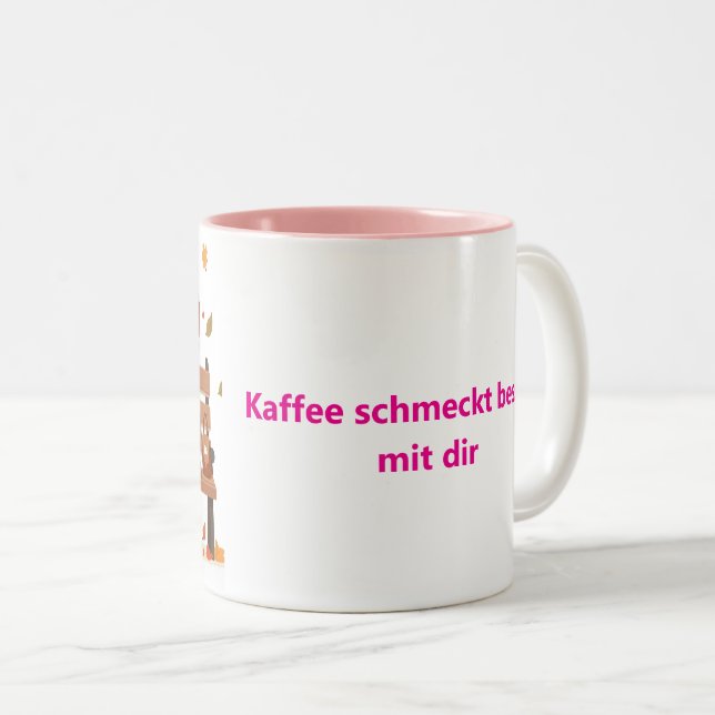 Taza Bicolor Beste Freundinnen-Tasse - Gemeinsam Lachen y Kaffe (Anverso derecho)
