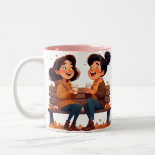 Taza Bicolor Beste Freundinnen-Tasse - Gemeinsam Lachen y Kaffe