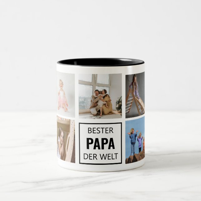 Taza Bicolor Bester Papa der Welt Fototasse (Centro)