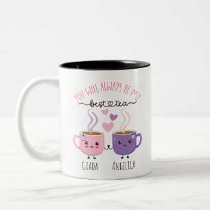 Taza Bicolor Bestie Mug: Mejor Tea Mug, Personalizado