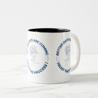 Taza Bicolor Better Days Are Coming – Minimaliste Inspirant