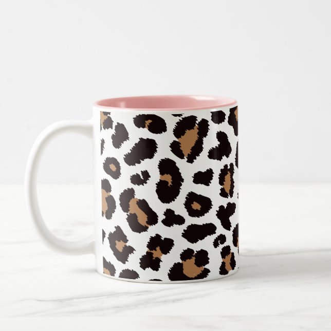 Taza Bicolor Bezaubernd Elegante Natürliche Leoparden Muster    (Izquierda)