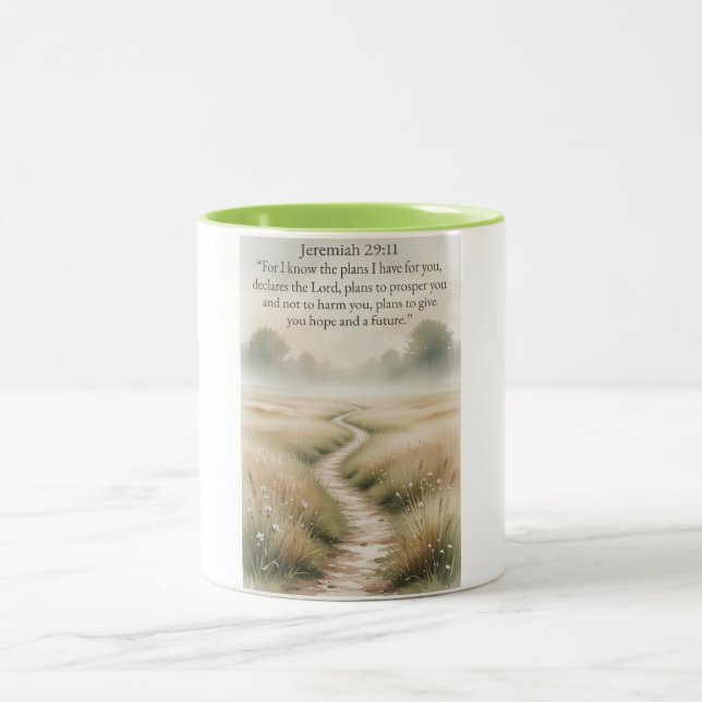 Taza Bicolor Bible Jeremiah 29:11 Christian Coffee Mug (Centro)