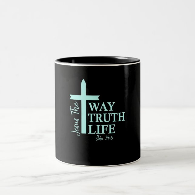 Taza Bicolor Biblia cristiana contra John (Centro)