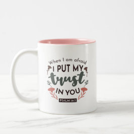 Taza Bicolor Biblia floral contra arte 'Puse mi confianza en ti