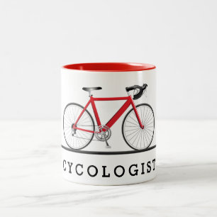 Taza Bicolor Bicicleta roja del cicólogo