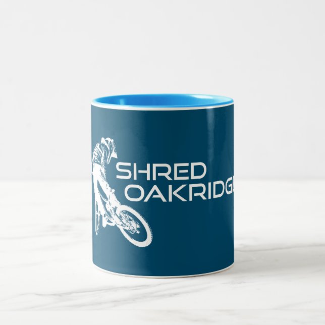 Taza Bicolor Bicicleta Shred Oakridge Oregon Mountain (Centro)