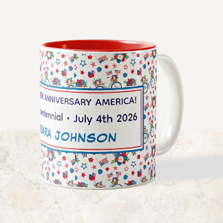 Taza Bicolor Bicicletas Flores Banderas Globos Semiquincentenar