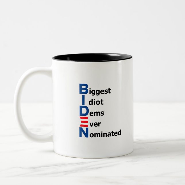 Taza Bicolor Biden Idiot Mug 01 (Izquierda)