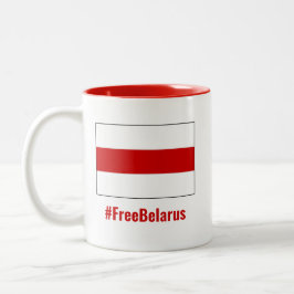 Taza Bicolor Bielorrusia Libre - Inglés - Bandera Blanca Roja B