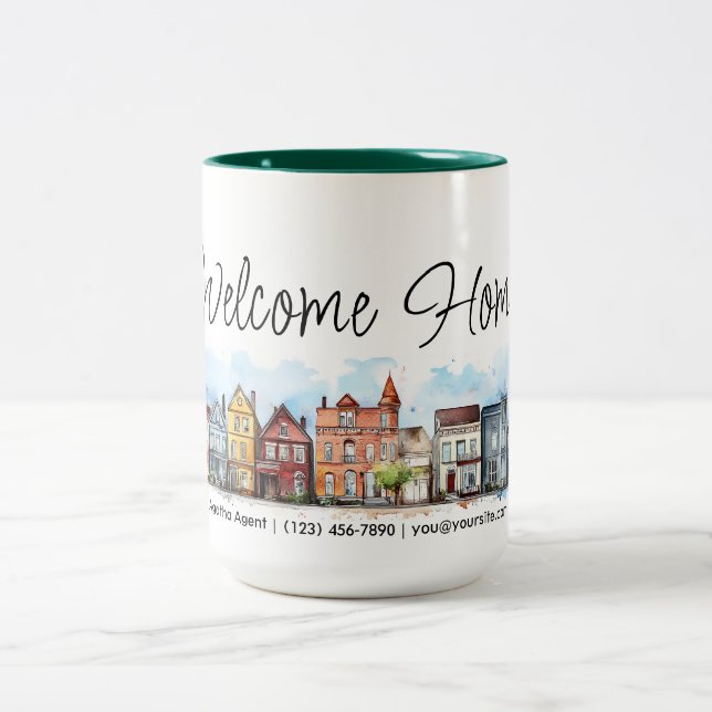 Taza Bicolor Bienvenida Regalo de cierre inmobiliario (Centro)