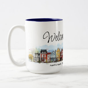 Taza Bicolor Bienvenida Regalo de cierre inmobiliario
