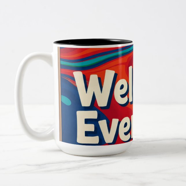 Taza Bicolor Bienvenido en (Izquierda)