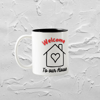 Taza Bicolor Bienvenidos a nuestra casa mug