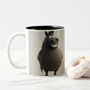 Taza Bicolor Big Grin Horse Mug