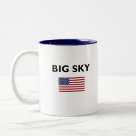 Taza Bicolor Big Sky USA Bandera estadounidense de color claro