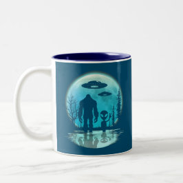 Taza Bicolor Bigfoot Alien UFO