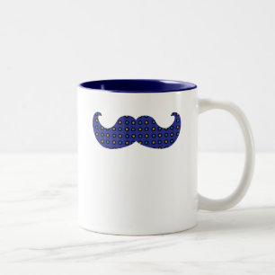 Taza Bicolor Bigote azul