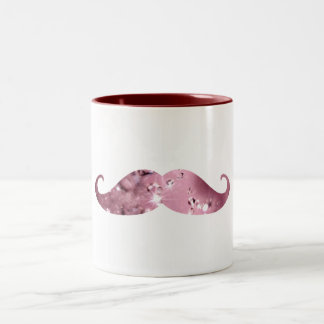 Taza Bicolor Bigote rosado divertido de Bling