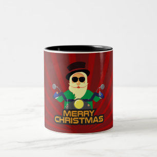 Taza Bicolor Biker Santa Mug