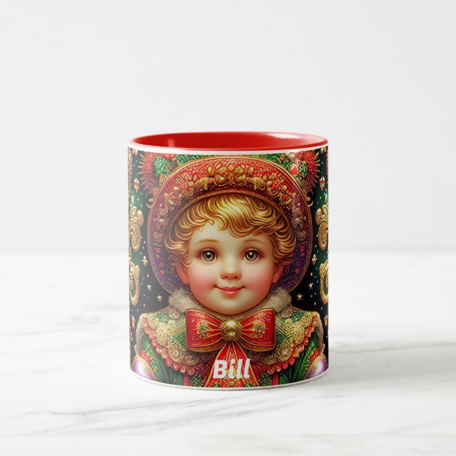 TAZA BICOLOR BILL~ NAVIDADES CHILE ~ (Centro)