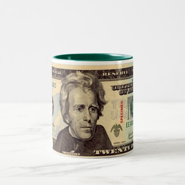 Taza Bicolor Billete de dólar veinte (Centro)