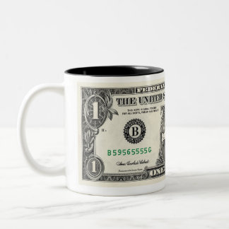 Taza Bicolor Billete de un dólar de Hada de los Dientes