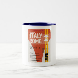Taza Bicolor Billete de vacaciones en Roma