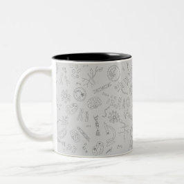 Taza Bicolor Biology diagram pattern black grey