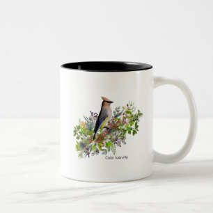 Taza Bicolor Bird Mug Cedar Waxing