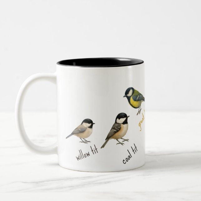 Taza Bicolor Bird Mug – Garden Birds Watercolour Coffee Cup (Izquierda)